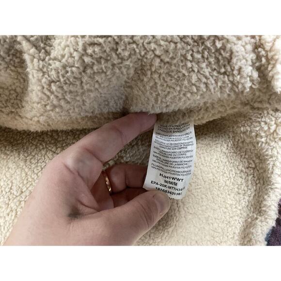 Wrangler Sherpa Lined Plaid Flannel Jacket Shirt Men’s Size Medium Shacket - Picture 11 of 12